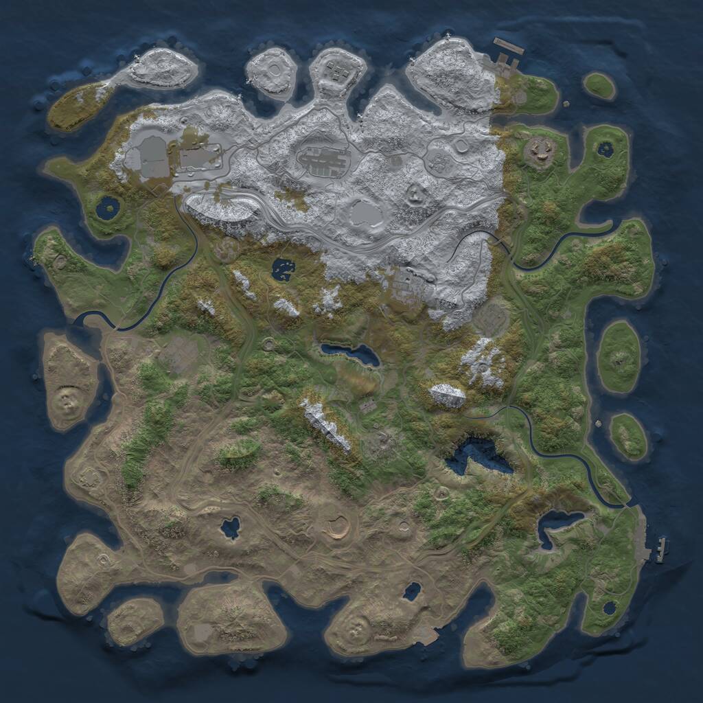 Rust Map: Procedural Map, Size: 4500, Seed: 101101, 15 Monuments