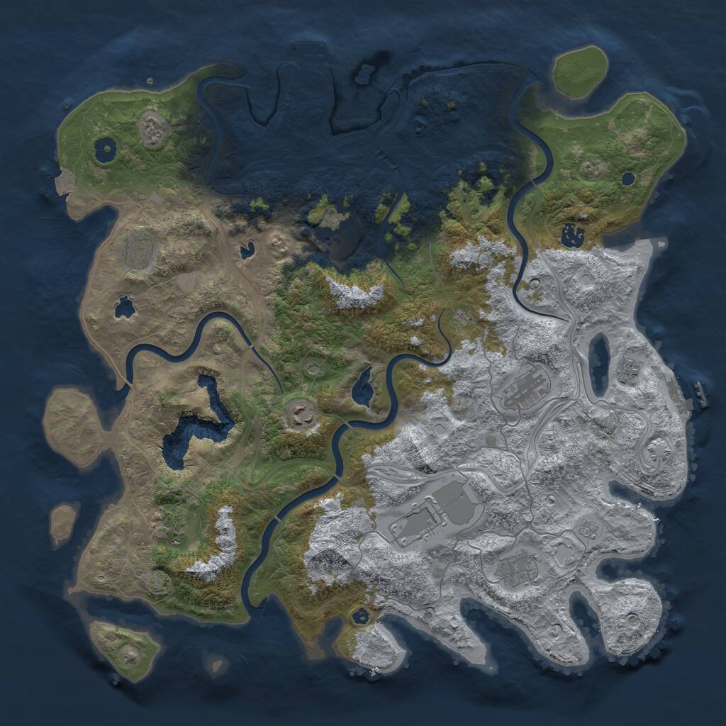 Rust Map: Procedural Map, Size: 4500, Seed: 69420111, 15 Monuments