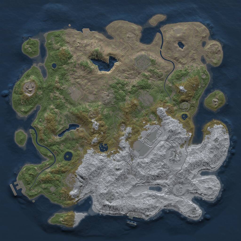 Rust Map: Procedural Map, Size: 4000, Seed: 19910628, 15 Monuments