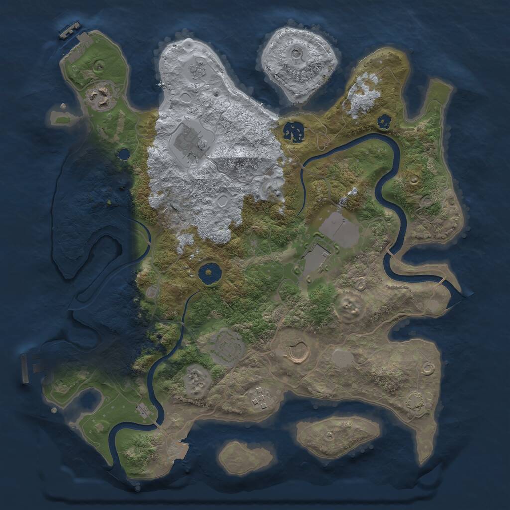 Rust Map: Procedural Map, Size: 3500, Seed: 1072056697, 13 Monuments