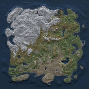 Thumbnail Rust Map: Procedural Map, Size: 4500, Seed: 1864318553, 16 Monuments