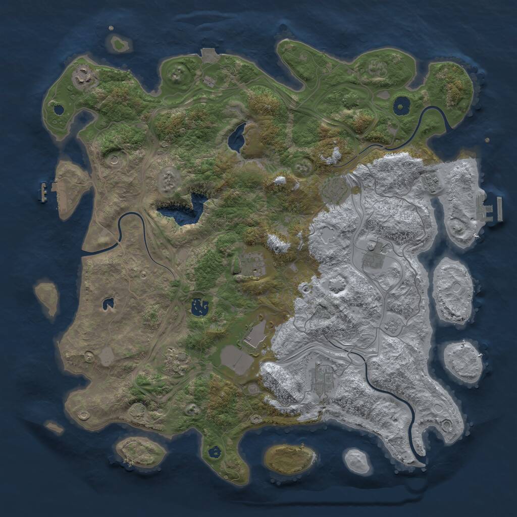 Rust Map: Procedural Map, Size: 4250, Seed: 258568893, 15 Monuments