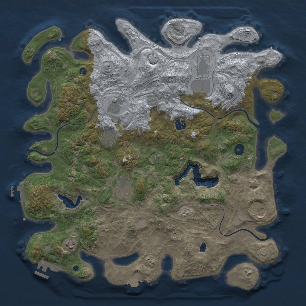 Rust Map: Procedural Map, Size: 4250, Seed: 1814591727, 14 Monuments