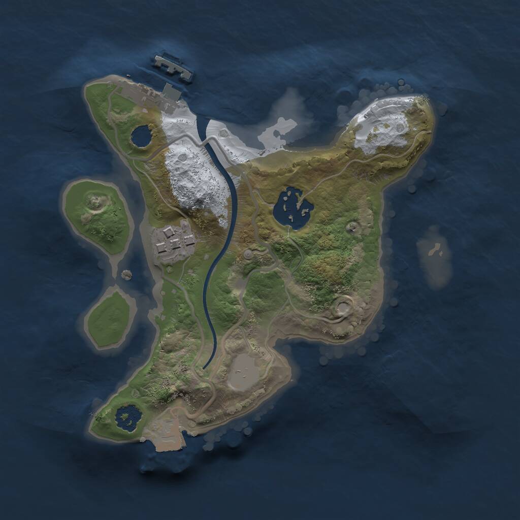 Rust Map: Procedural Map, Size: 2000, Seed: 804936234, 4 Monuments
