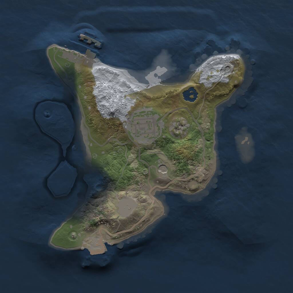 Rust Map: Procedural Map, Size: 2000, Seed: 804936234, 4 Monuments