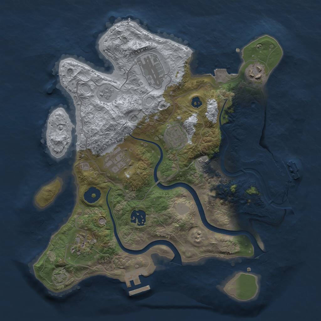 Rust Map: Procedural Map, Size: 3000, Seed: 136070206, 13 Monuments