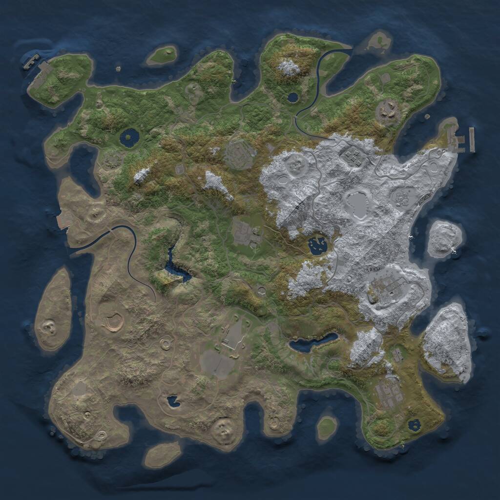 Rust Map: Procedural Map, Size: 4000, Seed: 288402519, 15 Monuments