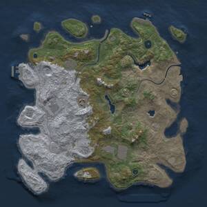 Thumbnail Rust Map: Procedural Map, Size: 4000, Seed: 1189582074, 12 Monuments