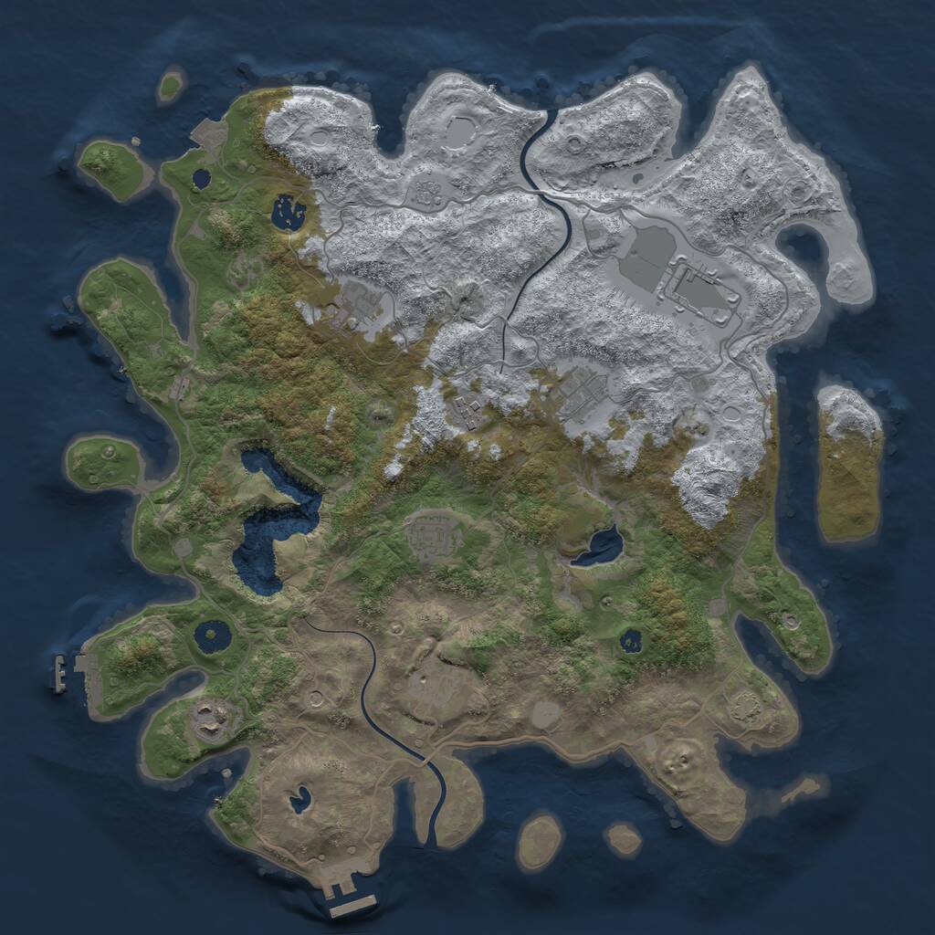 Rust Map: Procedural Map, Size: 4000, Seed: 11307, 14 Monuments