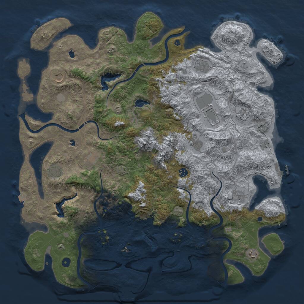 Rust Map: Procedural Map, Size: 5000, Seed: 185275017, 17 Monuments