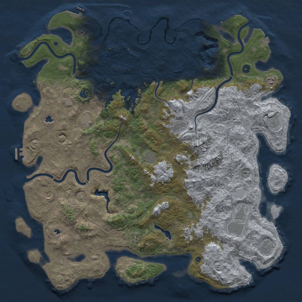 Rust Map: Procedural Map, Size: 5500, Seed: 43995, 17 Monuments