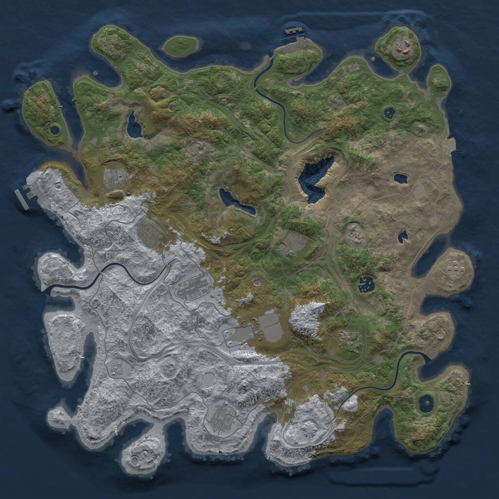 Rust Map: Procedural Map, Size: 4500, Seed: 1878279236, 16 Monuments