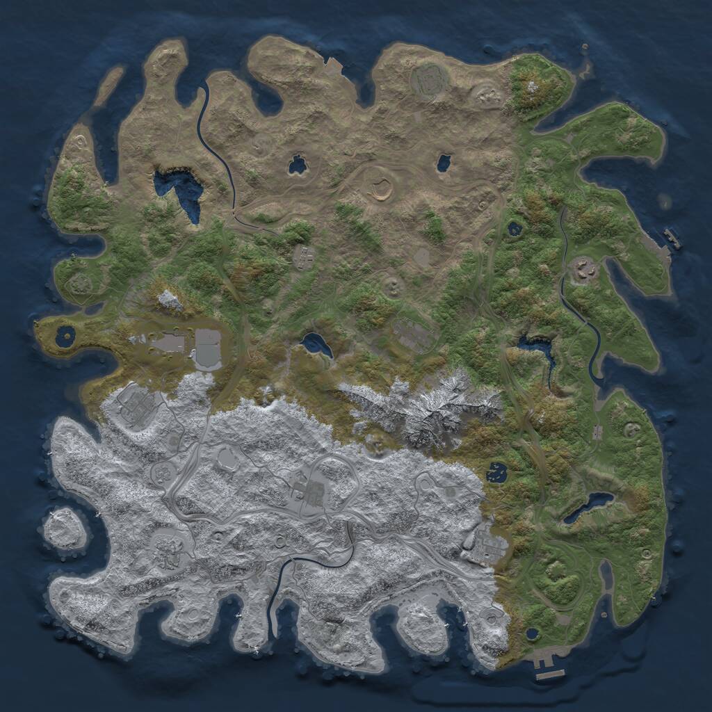 Rust Map: Procedural Map, Size: 5000, Seed: 279362222, 17 Monuments