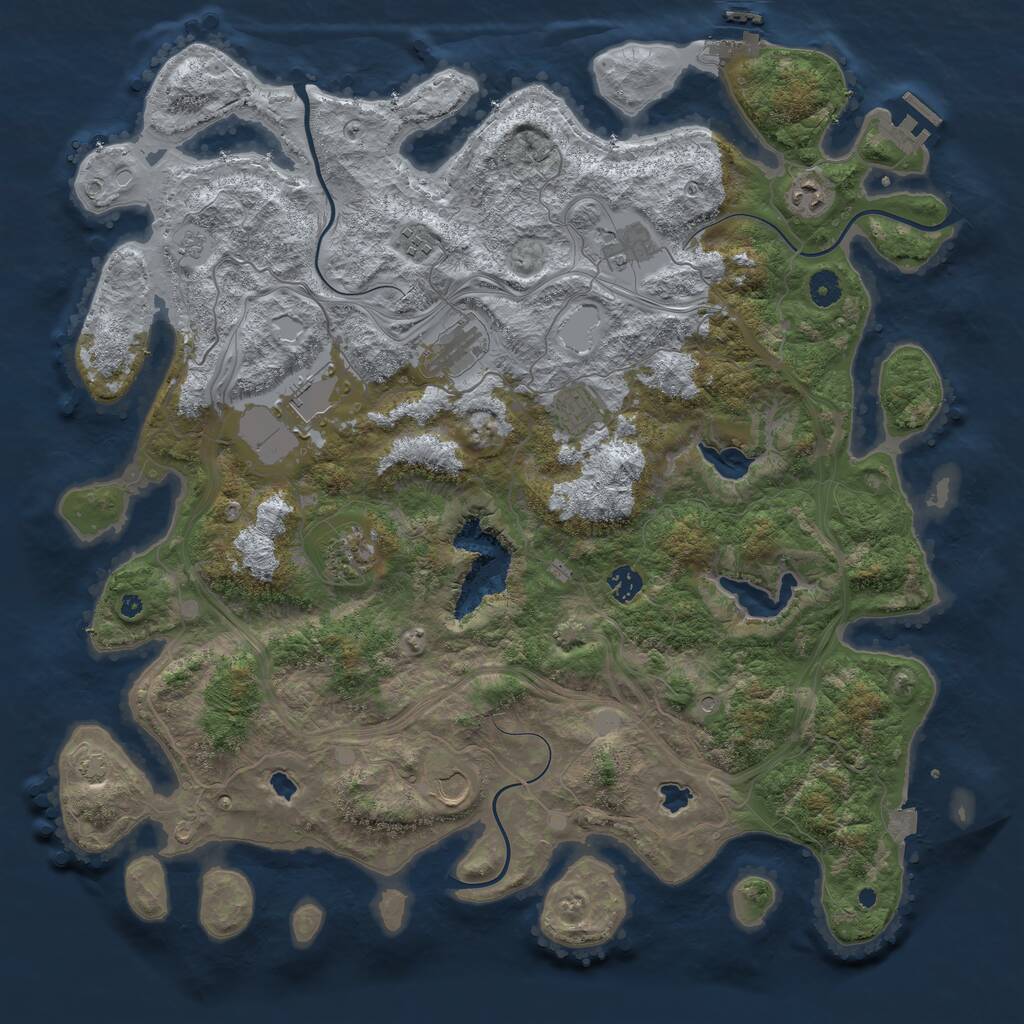 Rust Map: Procedural Map, Size: 4500, Seed: 342564256, 15 Monuments