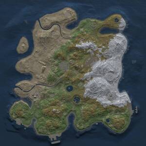 Thumbnail Rust Map: Procedural Map, Size: 3400, Seed: 1423371154, 11 Monuments