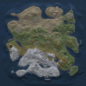 Thumbnail Rust Map: Procedural Map, Size: 3250, Seed: 135168895, 13 Monuments