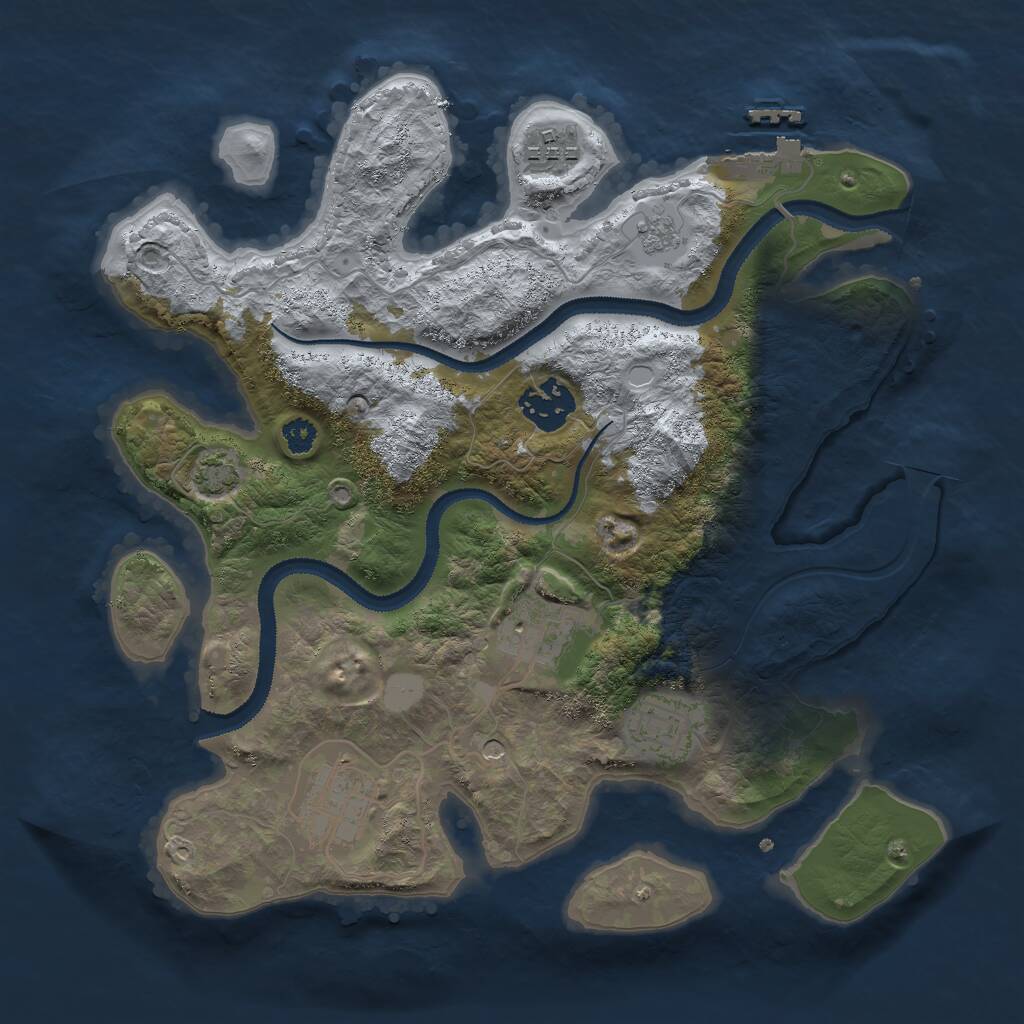 Rust Map: Procedural Map, Size: 3000, Seed: 262170307, 10 Monuments