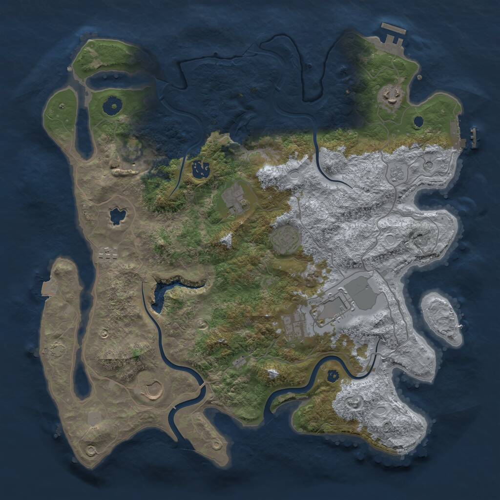 Rust Map: Procedural Map, Size: 4000, Seed: 2839, 15 Monuments