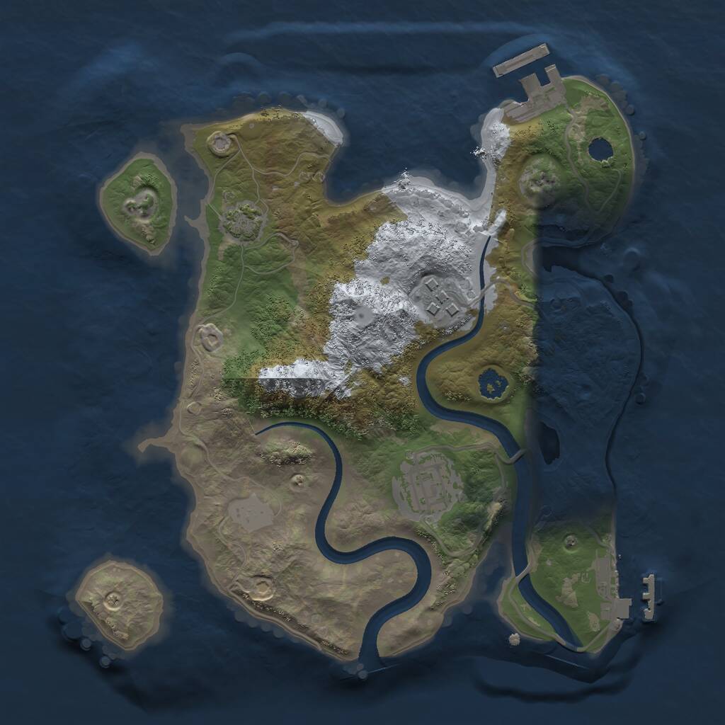 Rust Map: Procedural Map, Size: 2500, Seed: 365894114, 6 Monuments