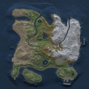 Thumbnail Rust Map: Procedural Map, Size: 2500, Seed: 56743829, 7 Monuments