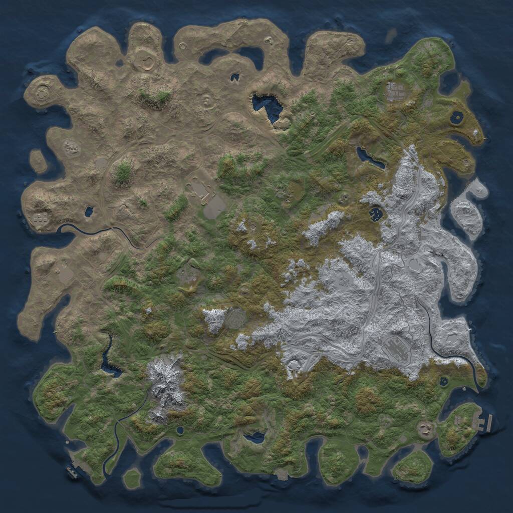 Rust Map: Procedural Map, Size: 5880, Seed: 67354234, 17 Monuments