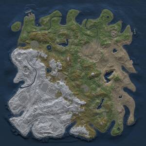 Thumbnail Rust Map: Procedural Map, Size: 4500, Seed: 1953858875, 16 Monuments