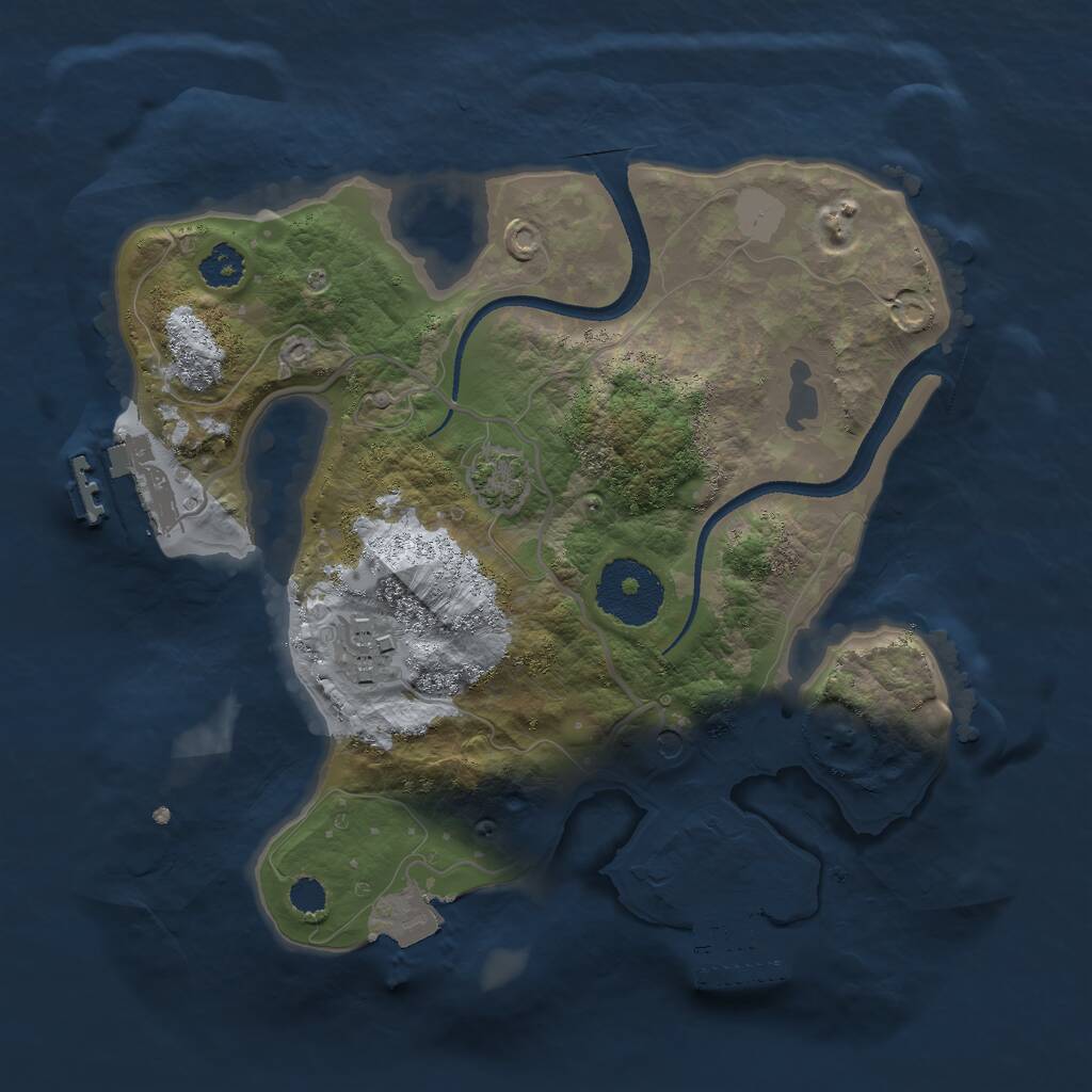 Rust Map: Procedural Map, Size: 2500, Seed: 110, 6 Monuments