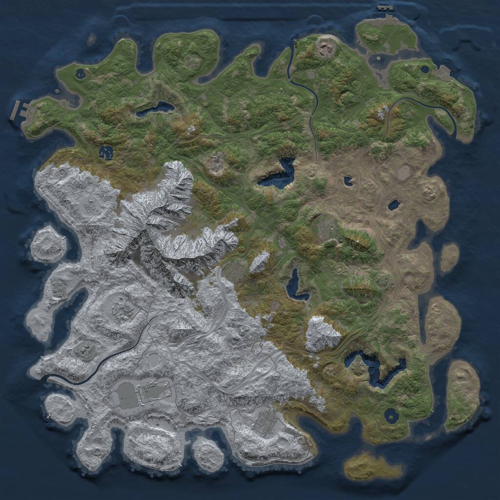 Rust Map: Procedural Map, Size: 5000, Seed: 585809001, 14 Monuments