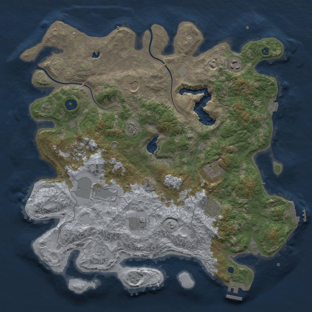 Rust Map: Procedural Map, Size: 4000, Seed: 513024013, 14 Monuments