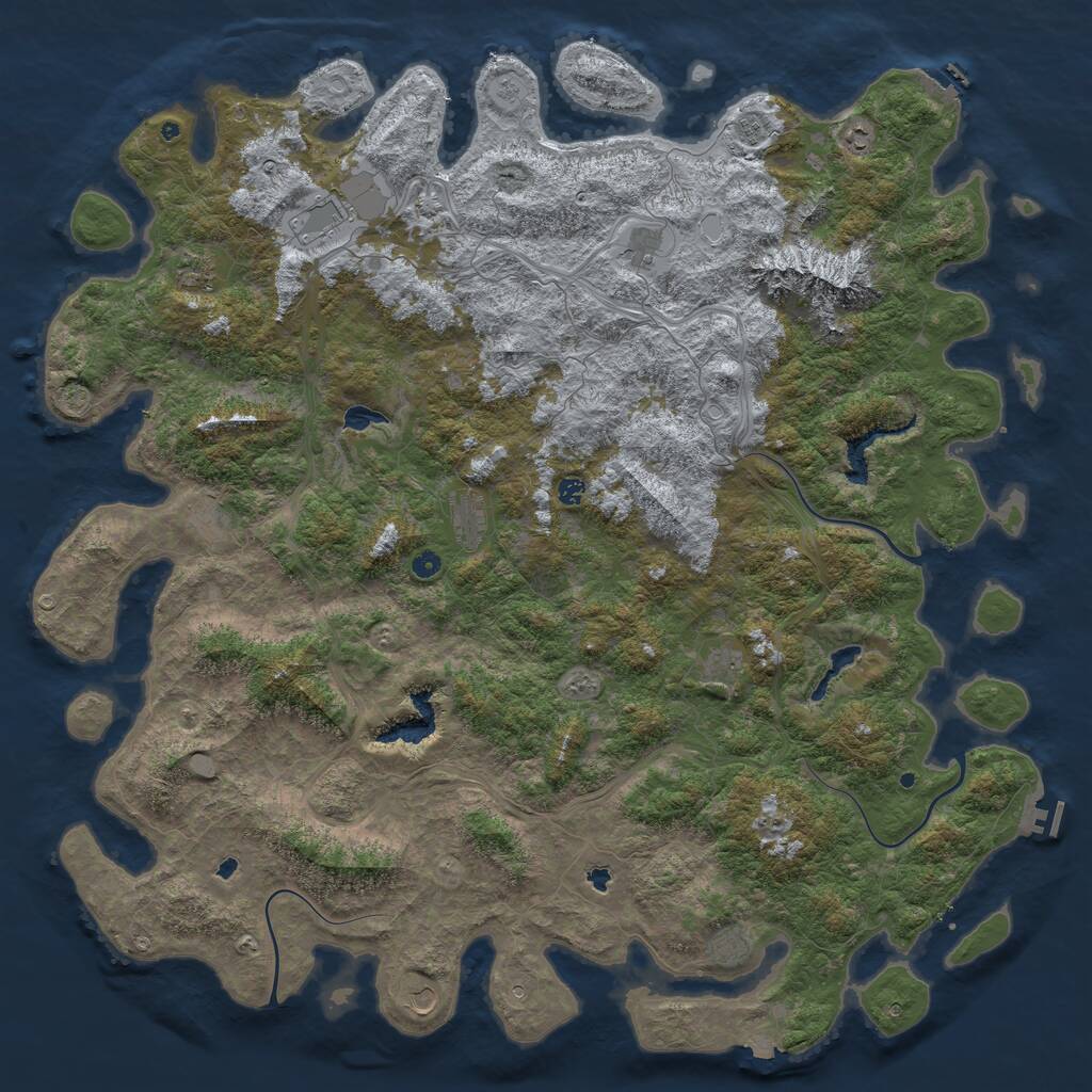 Rust Map: Procedural Map, Size: 6000, Seed: 196647928, 17 Monuments