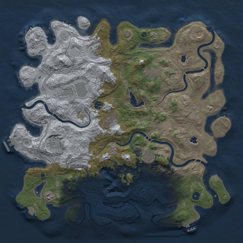 Rust Map: Procedural Map, Size: 4500, Seed: 882081711, 17 Monuments