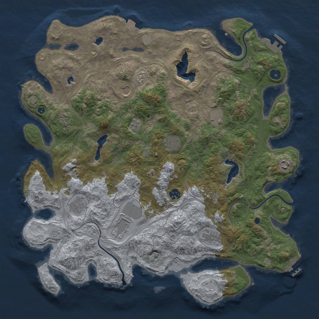 Rust Map: Procedural Map, Size: 4500, Seed: 798272916, 16 Monuments