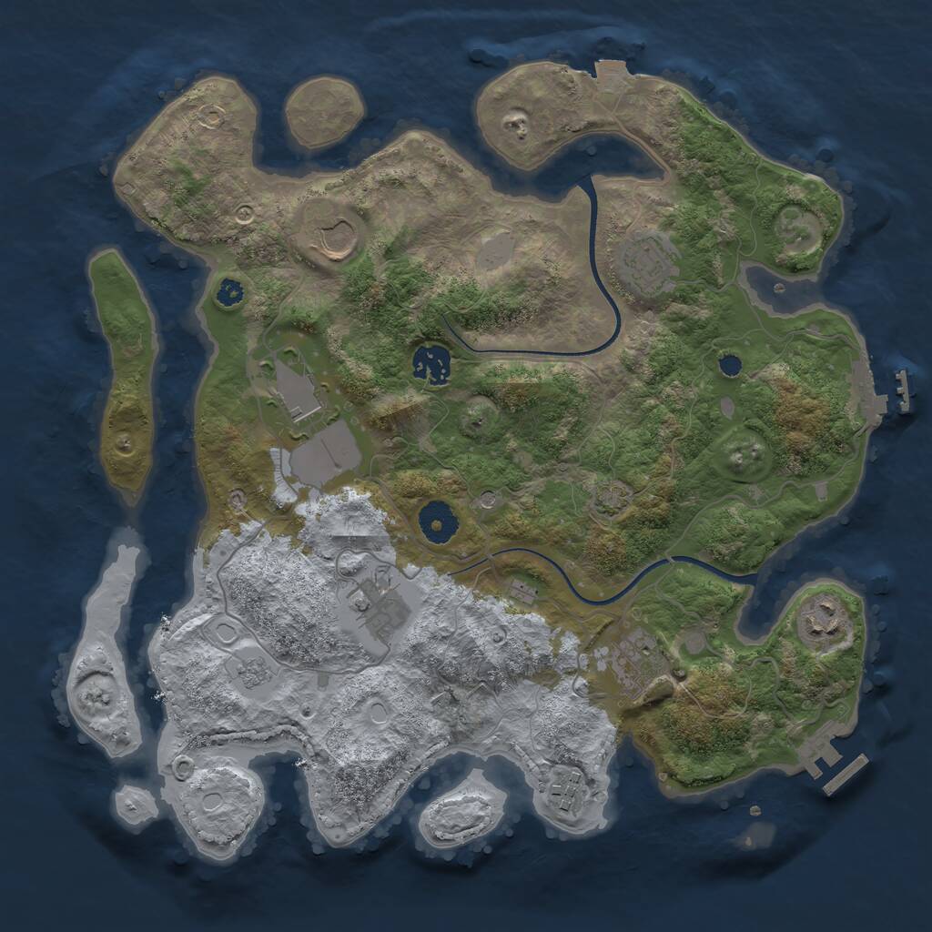 Rust Map: Procedural Map, Size: 3500, Seed: 114342113, 14 Monuments