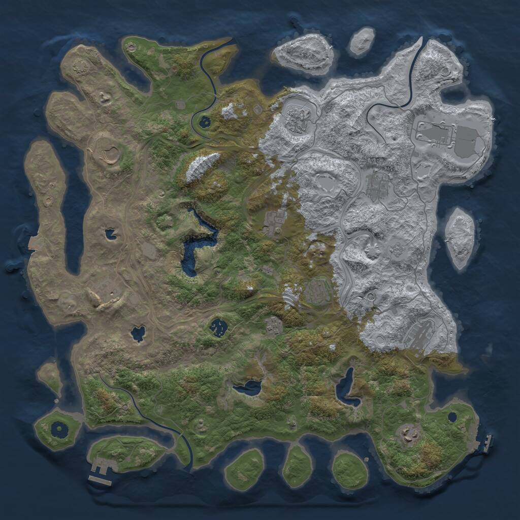 Rust Map: Procedural Map, Size: 4500, Seed: 184085632, 17 Monuments
