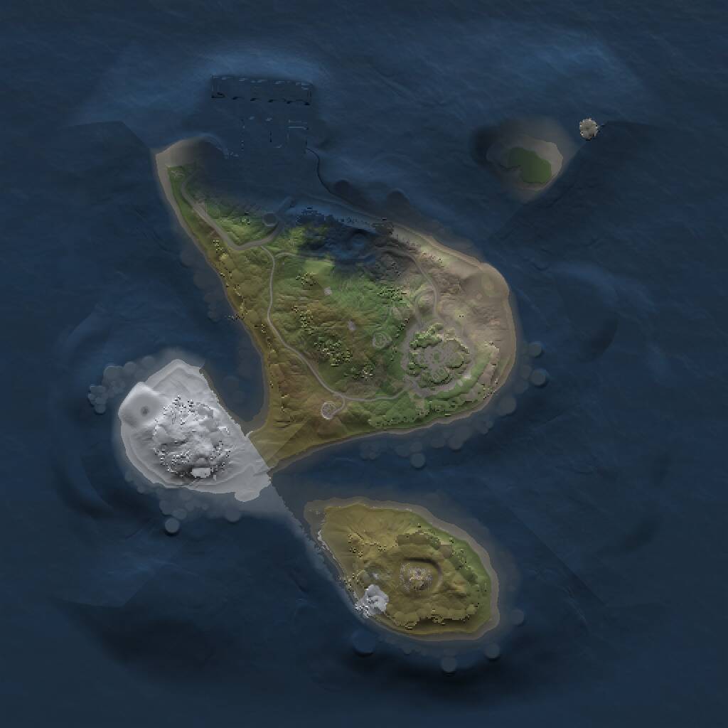 Rust Map: Procedural Map, Size: 1500, Seed: 1341895070, 3 Monuments