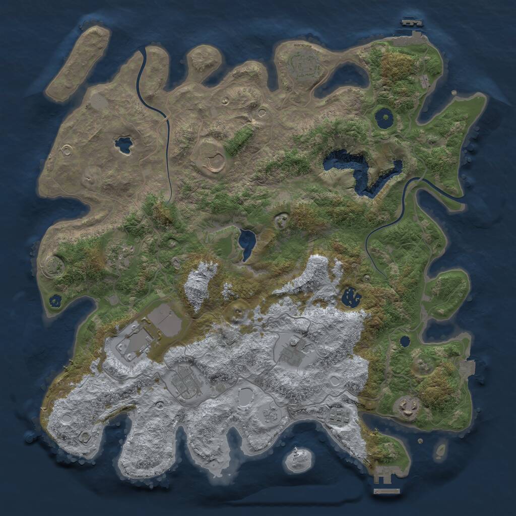 Rust Map: Procedural Map, Size: 4000, Seed: 1307956658, 15 Monuments