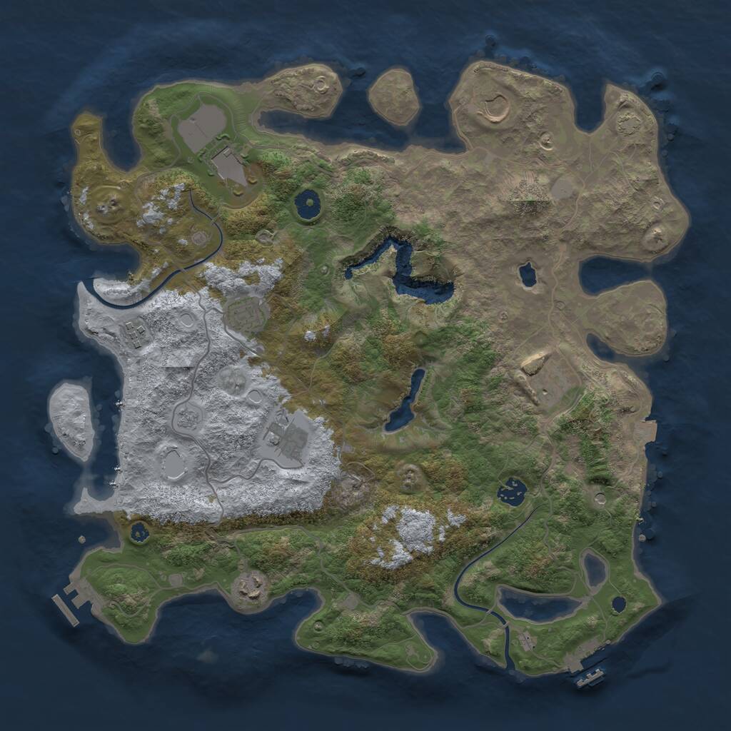 Rust Map: Procedural Map, Size: 4000, Seed: 398915226, 14 Monuments