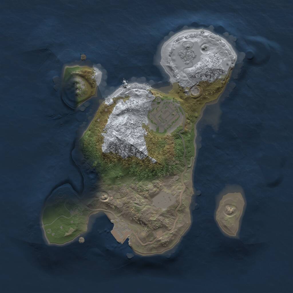 Rust Map: Procedural Map, Size: 1999, Seed: 1, 3 Monuments
