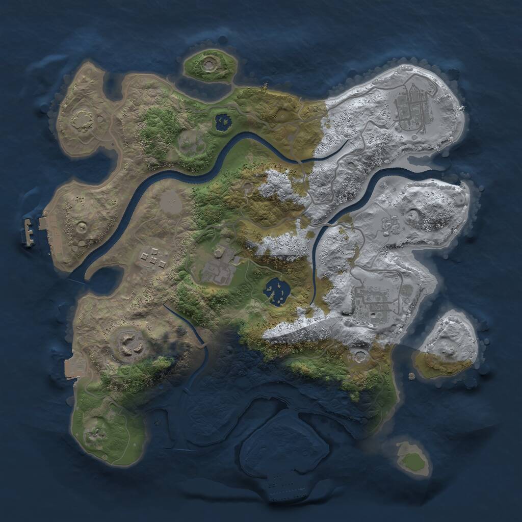 Rust Map: Procedural Map, Size: 3000, Seed: 1285738603, 12 Monuments