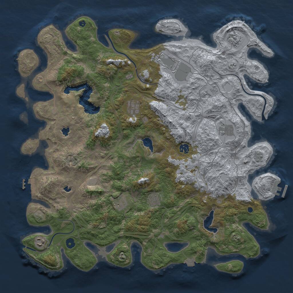 Rust Map: Procedural Map, Size: 4500, Seed: 1439035735, 15 Monuments