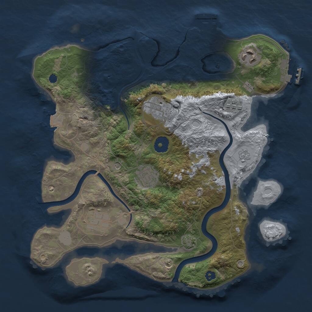 Rust Map: Procedural Map, Size: 3000, Seed: 5403267, 11 Monuments