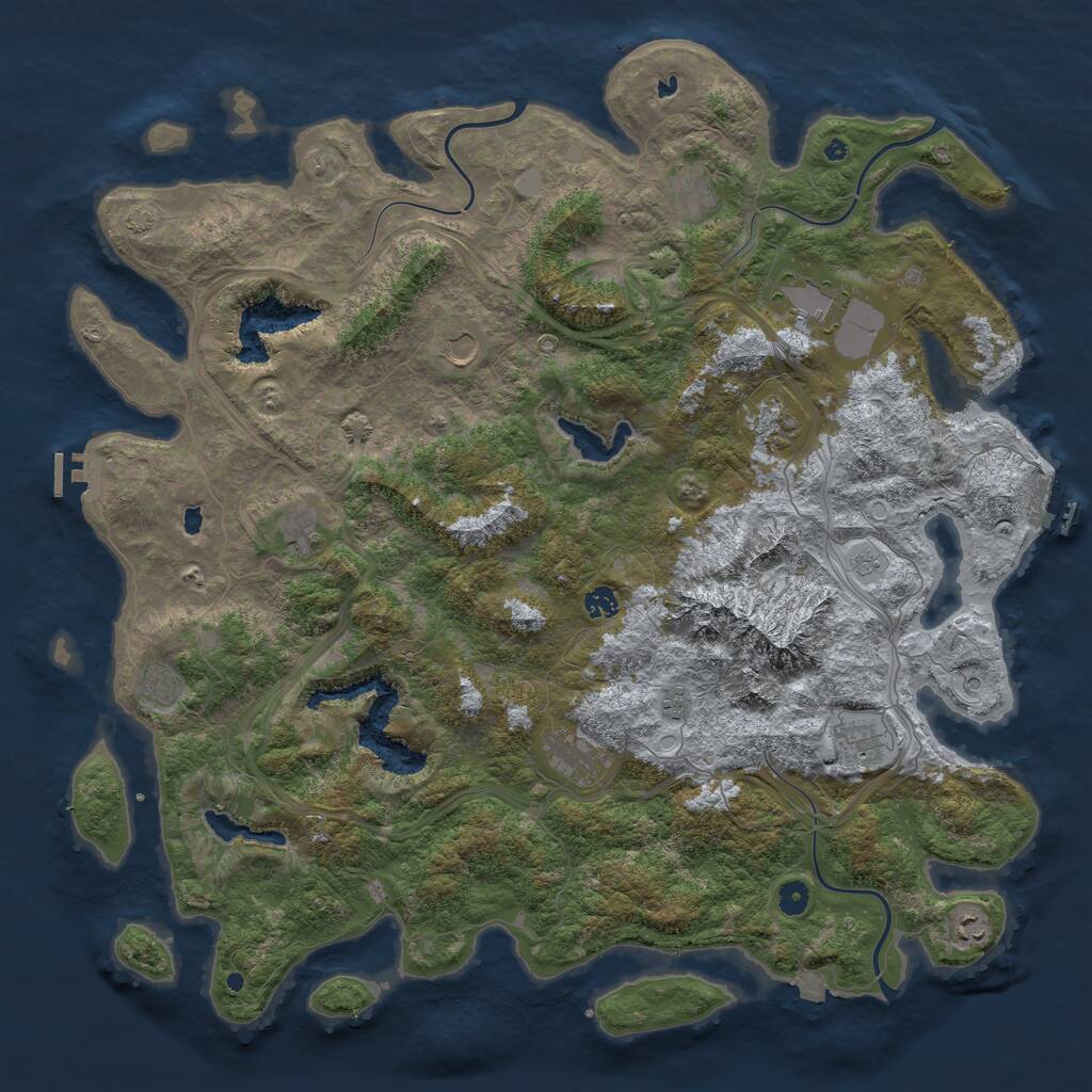 Rust Map: Procedural Map, Size: 5000, Seed: 12445, 17 Monuments