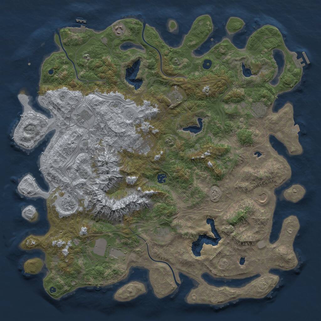 Rust Map: Procedural Map, Size: 5000, Seed: 256008696, 17 Monuments