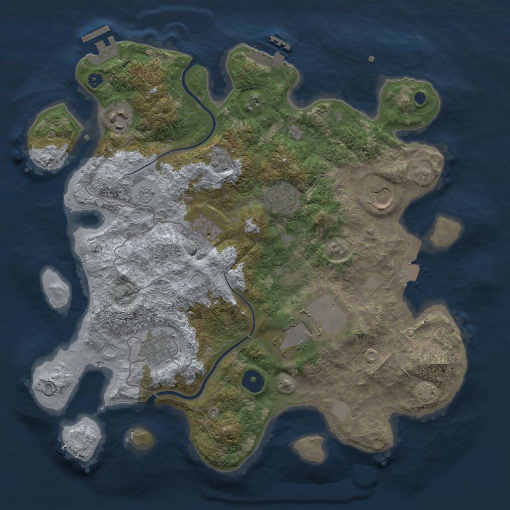 Rust Map: Procedural Map, Size: 3500, Seed: 11078, 12 Monuments