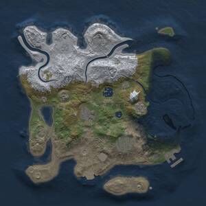Thumbnail Rust Map: Procedural Map, Size: 3000, Seed: 4446, 9 Monuments
