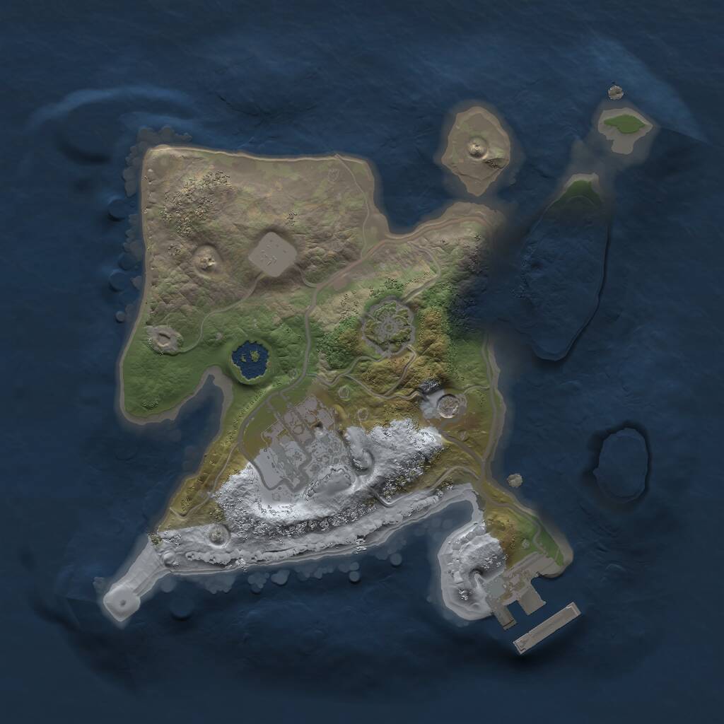 Rust Map: Procedural Map, Size: 2000, Seed: 51816320, 5 Monuments