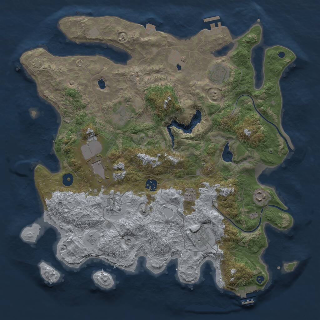 Rust Map: Procedural Map, Size: 4000, Seed: 49991, 15 Monuments