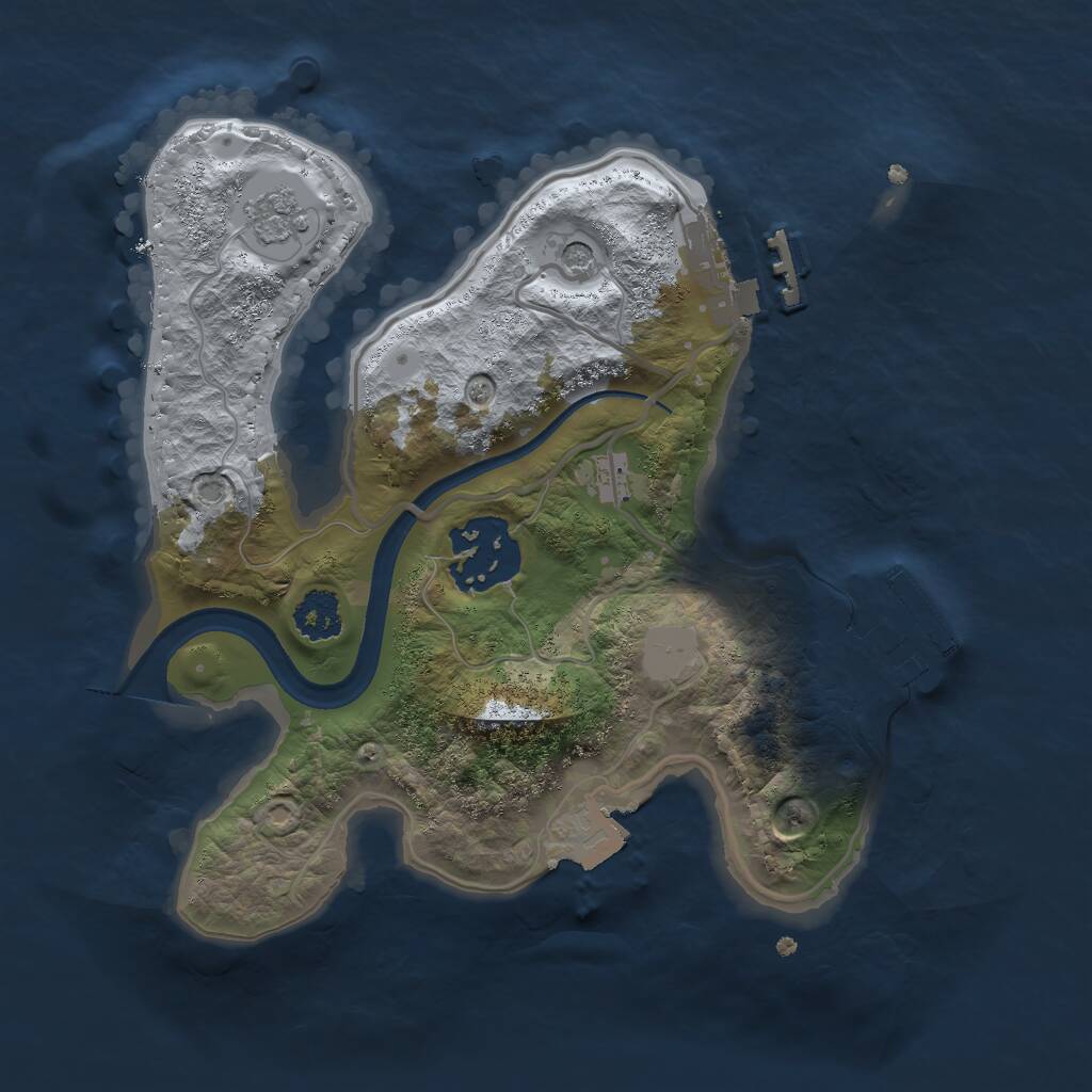Rust Map: Procedural Map, Size: 2222, Seed: 63786851, 6 Monuments