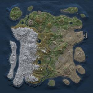 Thumbnail Rust Map: Procedural Map, Size: 3500, Seed: 1142274572, 12 Monuments