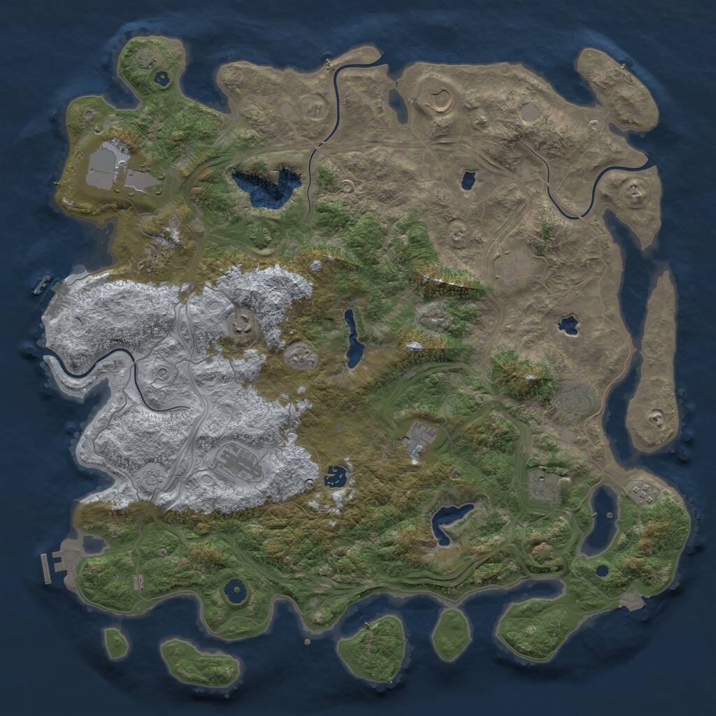 Rust Map: Procedural Map, Size: 4750, Seed: 74896086, 17 Monuments